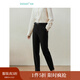 茵曼（INMAN）【商場(chǎng)同款】通勤鉛筆褲春秋季女裝新款收腰顯瘦百搭長(cháng)褲 黑色 27