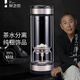 茶之戀999純銀茶水分離泡茶杯茶杯茶水分離雙層玻璃水杯畢業(yè)禮物送老師 銀蓮花炫目銀