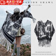 獵瑞復(fù)古水墨畫(huà)披肩雙面斗篷女秋冬季旅游外套百搭保暖圍巾流蘇外搭