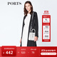 PORTS寶姿  新品商場(chǎng)同款 春季新品女裝簡(jiǎn)約中長(cháng)款條紋針織開(kāi)衫 黑/白 S M