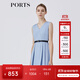 PORTS寶姿春夏新品女裝V-領無袖中長連衣裙LM8D079MFT022 霧藍色 M (6)