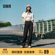 森馬（Semir）休閑褲女高街鹽系工裝褲百搭ins潮秋顯瘦闊腿褲女生101524127002