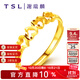 謝瑞麟（TSL） 黃金開口鏤空戒指心連心女婚慶結(jié)婚足金指環(huán)YL950 約1.85克 工費(fèi)380元