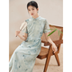 初蟬衣事新中式連衣裙女2025夏季新品禪意茶服天絲亞麻國(guó)風(fēng)改良旗袍 晴山藍(lán) M （預(yù)定）