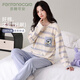 芬騰可安（FENTENGCARE）女士睡衣女秋冬新品純棉圓領(lǐng)套頭長(zhǎng)袖長(zhǎng)褲舒適休閑可外穿家居服Q2