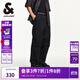 杰克·瓊斯（JACK&JONES）男裝秋季時(shí)尚百搭簡(jiǎn)約闊腿褲子男多色工裝寬松休閑褲男224314061 E40黑色 E09黑橄欖 L （180)