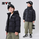 雅鹿童裝中大童羽絨服男寶寶小童2025戶(hù)外防風(fēng)連帽冬季女童鴨絨面包外套 黑色 男女童同款 160