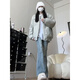 DXOT美式加厚棒球棉服外套女冬季2024新款設(shè)計(jì)感飛行員機(jī)車服夾克寬松 淺灰色  M