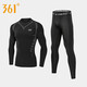 361°跑步運動(dòng)套裝速干衣男秋冬加絨保暖高彈體育生緊身訓練健身服打底 科幻長(cháng)袖2件套 2XL