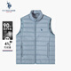U.S. POLO ASSN.羽絨馬甲男短款鴨絨背心男士休閑立領(lǐng)馬夾外套上衣 藍色 L 
