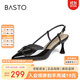 百思圖25夏時(shí)尚潮流細高跟尖頭女涼鞋F6031BH5 黑色 39
