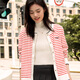 TOMMY HILFIGER25秋冬新款女裝純棉條紋修身針織背心/鑲邊圓領(lǐng)針織開(kāi)衫外套 【條紋圓領(lǐng)開(kāi)衫】紅白條紋04Z M （推薦：110-120斤）