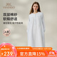 英氏孕婦連衣裙秋季雙層棉紗家居服月子服吸汗透氣孕產(chǎn)婦睡衣藍色XL