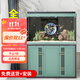 森森（SUNSUN）【包安裝】魚(yú)缸大型超白玻璃金魚(yú)缸客廳落地水族箱免換水底濾魚(yú)缸 1米長(cháng)34.5寬底濾(庫里藍)帶豪華養魚(yú)禮包