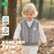 迷你木木屋男童女童馬甲春秋兒童對開(kāi)馬甲中小童百搭背心 花灰睡覺(jué)熊 110 