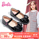 芭比童鞋女童春秋兒童皮鞋女亮皮學(xué)院兒童演出黑皮鞋DA5850黑色33碼