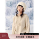 紫涵（ZIHAN）紫涵流蘇抽繩連帽套頭毛衣女2024年冬季新款寬松慵懶感針織衫上衣 米金 S
