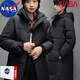 NASA RHUDE秋冬季棉衣男士棉服冬季外套男潮流絨衣服中長(zhǎng)款棉襖羽加厚冬裝 黑色 5XL (190-215斤)