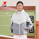 特步（XTEP）【門(mén)店同款】雙層風(fēng)衣女冬季新款夾克女士外套拼接運動(dòng)女裝 泥土灰/棉花白/碧空藍 M