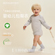 GOBABYGO丹麥嬰兒衣服夏季薄款純棉新生兒嬰兒包屁衣0-6-12個月滿月寶寶 海水藍（圓領） 74cm （建議6-9個月）