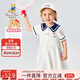 Classic Teddy女童連衣裙兒童裙子中小童裝海軍領(lǐng)學(xué)院長裙夏季公主裙 白色 100 