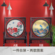 御時居手工雙面繡刺繡擺件蘇繡中式工藝品臺屏客廳裝飾送國外友人禮品 千里江山圖+富貴牡丹圖 雞翅木框