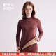 紅豆（Hodo）情侶高領(lǐng)保暖內衣女加厚加絨色紡男中老年秋冬季內衣秋衣褲套裝 波爾多紅-女士（加厚加絨） 2XL (175) 女士
