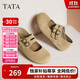 他她（TATA）復(fù)古百搭勃肯鞋女鞋休閑棕色平底單鞋CGC02AQ5杏色 38