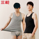 三槍背心男【純棉高彈羅紋】?jì)却罱∩磉\動(dòng)打底男士無(wú)袖t恤[2件裝]