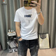 啄木鳥（TUCANO）短袖t恤男夏季新款潮流痞帥精神小伙印花修身圓領棉質百搭打底衫 白色 面料 2XL 建議140155斤