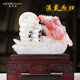 莫尼森  MOREISAN天然玉石雕刻一帆風(fēng)順帆船擺件酒店大堂辦公室公司開業(yè)喬遷禮物品 一帆風(fēng)順(紅花冰玉約34.5*13*35CM)
