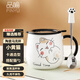 品喻（PINYU）杯子馬克杯咖啡杯陶瓷杯高顏值水杯家用大容量帶蓋勺沖泡杯小黃貓