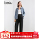 百圖betu女裝秋季新款襯衫港風(fēng)洗水百搭牛仔襯衫外套女2408T43 牛仔色 M