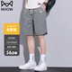 貓人短褲男夏季休閑寬松中褲透氣運動(dòng)薄款沙灘褲五分褲 灰色 2XL