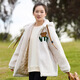 方糖姑娘高中生羊羔毛外套2024冬裝毛呢上衣連帽初中學(xué)生少女棉服加厚棉衣 99719S白色(夾棉加厚) S
