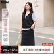 MsShe【假兩件套裝】大碼女裝2025秋裝胖mm短袖/長袖T恤半身裙 短袖款-黑色現(xiàn)貨 3XL