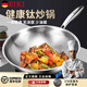 EIKI鈦鍋純鈦物理抗粘炒鍋家用健康輕油煙炒菜鍋平面電磁爐燃氣灶通用 36cm 升級錘紋炒鍋