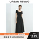 UR2025秋季新款女裝休閑簡約拼接修身短袖連衣裙UWM750025 黑色 (偏長) M