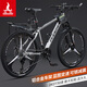 鳳凰（Phoenix）山地車(chē)自行車(chē)男女成人變速油碟雙碟剎越野減震青少年學(xué)生單車(chē)賽車(chē) 鋁架線(xiàn)碟-三刀輪-銀色 26寸【身高160-180CM左右】 27速