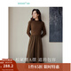 茵曼（INMAN）2025秋冬女裝新款燈芯絨連衣裙新品長(cháng)袖休閑針織禮服中長(cháng)裙子 咖啡色 L