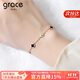 Grace Girl原創(chuàng  )四葉草銀手鏈女士個(gè)性時(shí)尚飾品七夕情人節表白生日禮物送女友