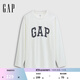 GAP男女裝2025秋季新款logo純棉寬松圓領(lǐng)長(cháng)袖T恤休閑上衣 白色 L (175/96A) 亞洲尺碼