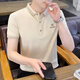 男士polo衫短袖T恤男夏季新款純棉休閑翻領(lǐng)體恤 2023D3258卡其2024 XL 建議120-135斤