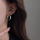 榛橙S925銀法式圈圈耳環(huán)簡約小眾設(shè)計(jì)感素圈耳扣女氣質(zhì)高級感耳飾 E291銀色耳圈