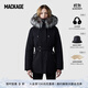 MACKAGE【經(jīng)典】女士 JENI 二合一毛領(lǐng)收腰時(shí)尚修身保暖羽絨服外套上衣 黑色-狐貍毛領(lǐng) L