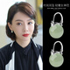 閃刻和田玉耳環(huán)女2024新款氣質(zhì)高級(jí)感情人節(jié)生日禮物百搭耳墜玉石耳飾 銀色青玉耳墜