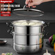 拜格蒸鍋家用不銹鋼雙層加厚蒸饅頭魚(yú)蟹湯蒸兩用鍋燃氣電磁爐通用 蒸鍋26cm 2層 26cm
