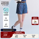 Teenie Weenie【天絲萊賽爾】小熊女裝休閑簡(jiǎn)約夏季高腰短褲牛仔褲 中藍色 M (165)