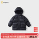 童泰（TONGTAI）寶寶羽絨服冬季嬰兒衣服兒童外出中長款連帽三防外套鴨絨上衣 黑色 100