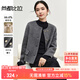 尚都比拉小香風(fēng)毛呢外套女短款休閑高級感小個(gè)子雙面呢大衣 中灰 L 